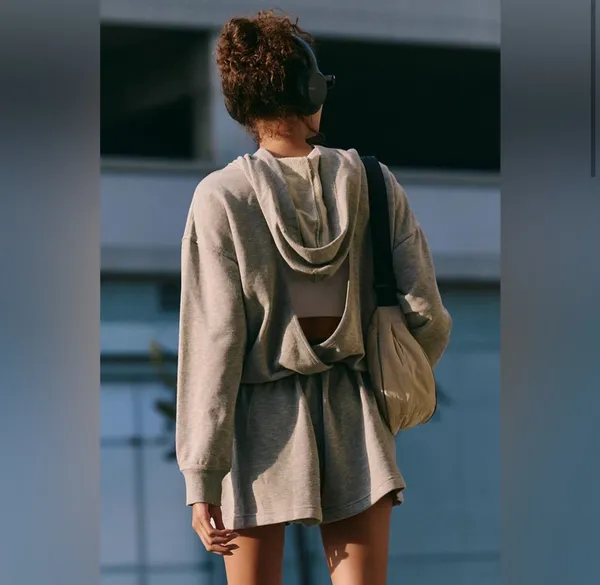 NWOT Free People Movement Such A Flirt Romper in Heather Grey $98 Retail - Image 4