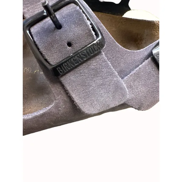 Birkenstock gray women’s leather suede shoe sandal size 5.5 (36) SKU 4298 - Image 5