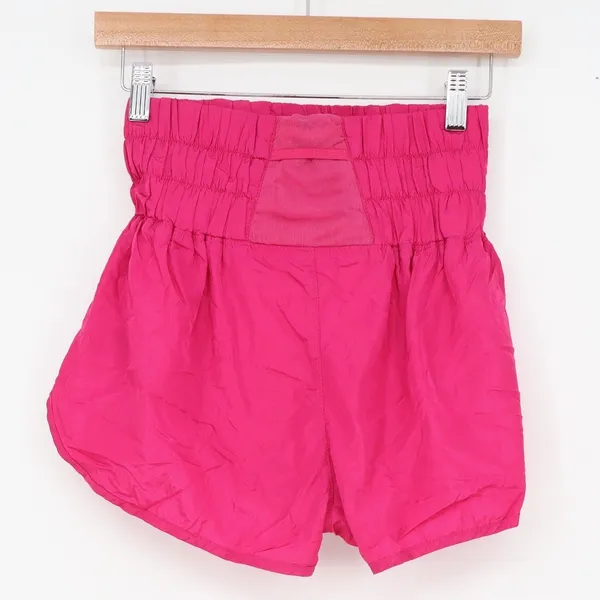 Free People Movement Way Home Shorts Pink Smocked High Waist Athletic Small - Image 4