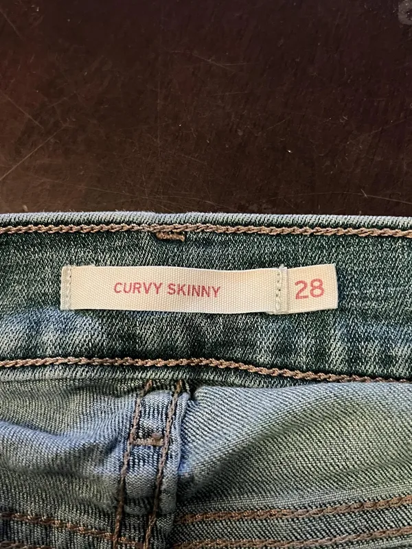 Levis Curvy Skinny Jeans Womens 28 Medium Wash Blue Mid Rise Stretch Denim - Image 7