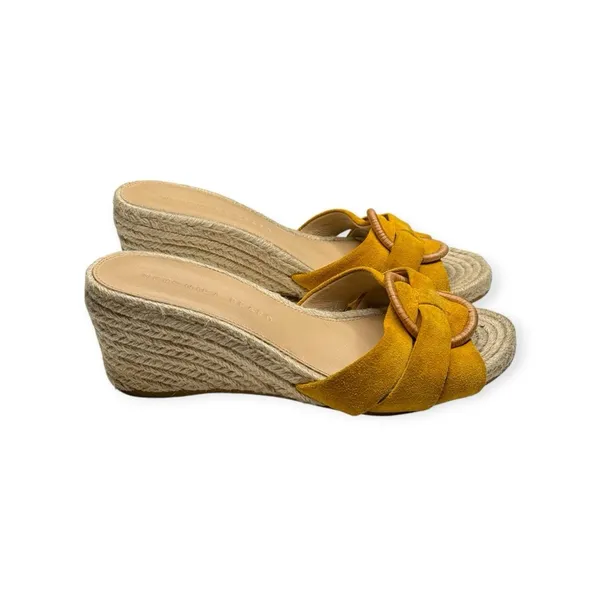 Veronica Beard 𒀭 Ivy Woven Wedges Espadrilles Sandals 𒀭 Saffron Suede 𒀭 6.5M - Image 4