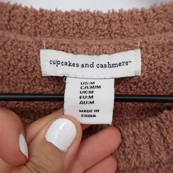 Cupcakes and Cashmere Mauve Popcorn Knit Crewneck Sweater Womens Medium - Image 3