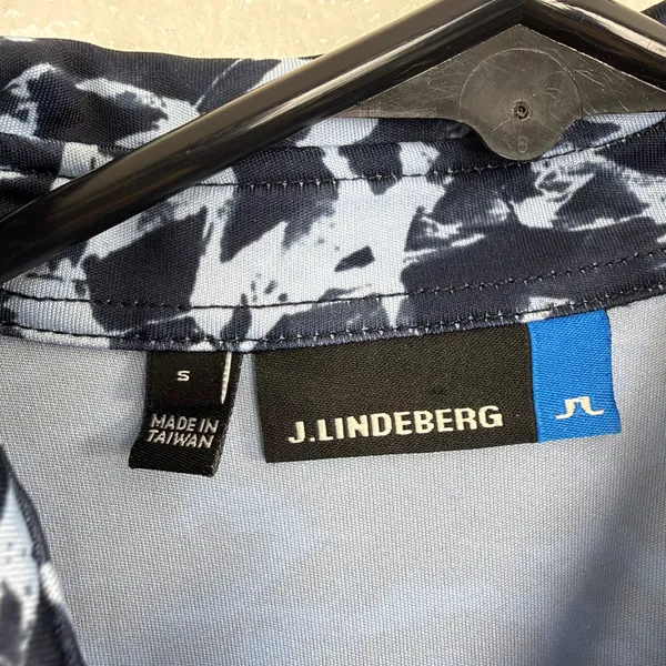 J.Lindeberg Shirt Womens Small Blue Dena Icelayer Print TX Jersey Golf Top - Image 4