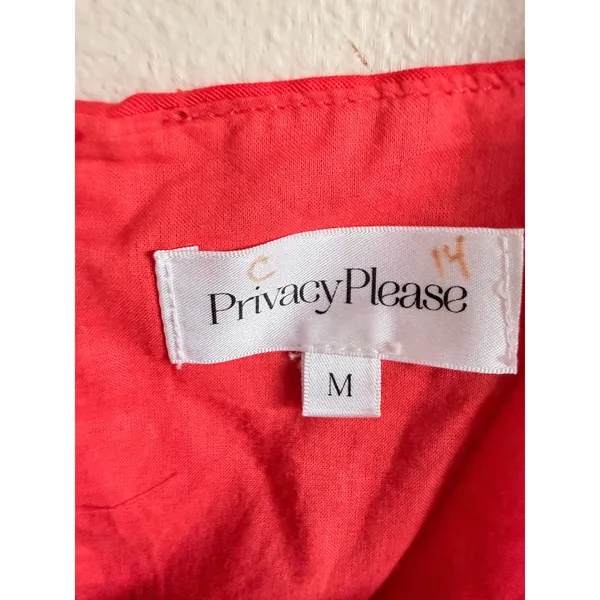 Privacy Please Mini Dress Women Medium‎ Red Kimball Ruched Side Slit V-Neck Wrap - Image 4