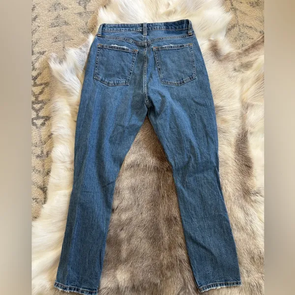 Abercrombie & Fitch Blue Ripped Ankle Jeans - Image 6