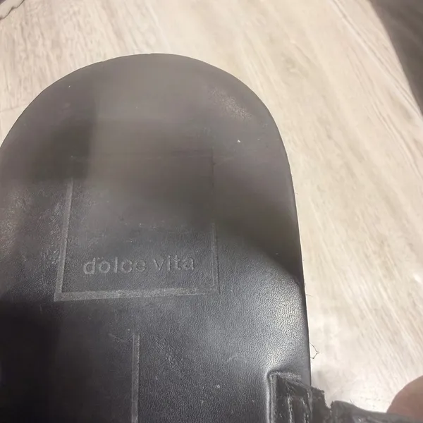 Dolce Vita Womens Black Leather Platform Sandals Tri-Color Flatform Size 8.5 - Image 4