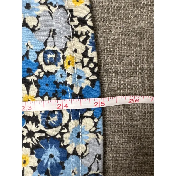 American Sweetheart Floral Print Long Sleeve Top Blue Yellow Womens Sz Medium - Image 7