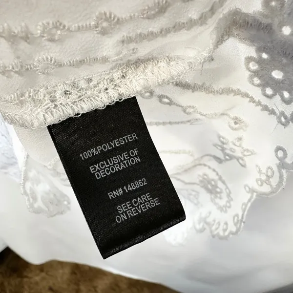Torrid Plus Size 1X Top Chiffon Ruffle White Eyelet‎ Embroidered Bishop 1289 - Image 13
