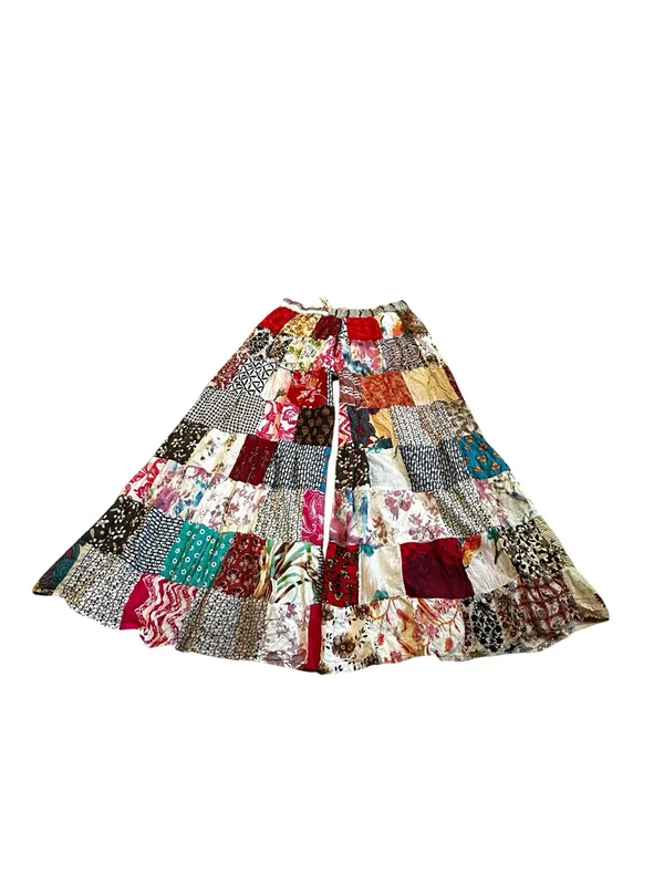Jessica Taylor Eclectic Patchwork Palazzo Pants Boho Hippie Flowy Artsy One Size - Image 3