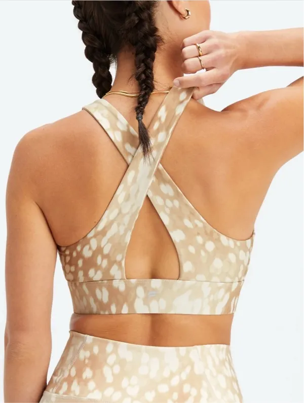 Oasis Fabletics Twist Sports Bra Spotted Doe - Image 2