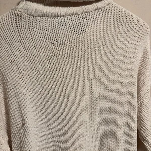 Aerie Chenille Oversized Turtleneck Sweater Ivory Cream- Size Medium - Image 5