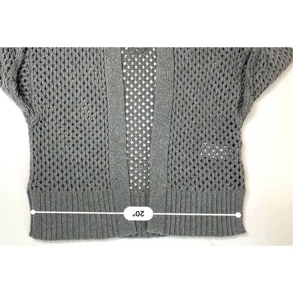 Abercrombie & Fitch Basket Weave Cotton Open Cardigan‎ Sweater SMALL Gray Shrug - Image 6