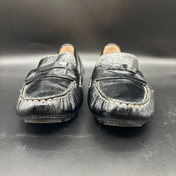 Cole Haan Women's Shoe Patent Penny Loafer Driving Black Shiny India Size 7 1/2" - Image 2