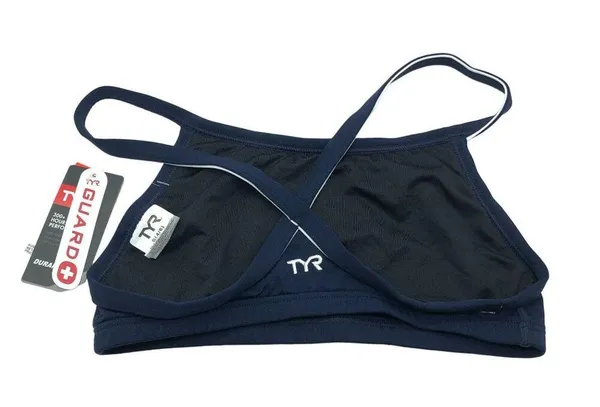 TYR Guard Women's Durafast One Diamondfit Bikini Top Navy Blue S - Image 4