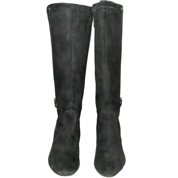 Black Suede Knee-High Boots Sz 7.5 - Image 2