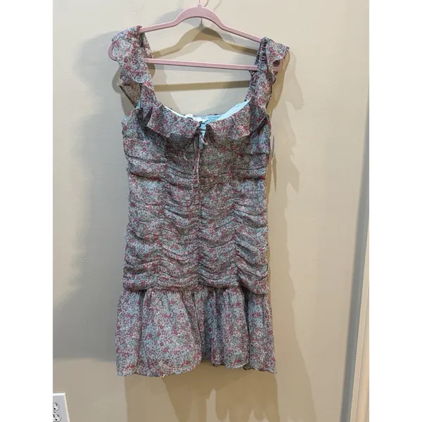 Anthropologie ASTR Dress‎ Ruffle Sleeves & Hem Floral Fitted Women Size XL - Image 2