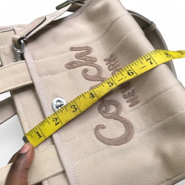 COACH CP164 Cargo Tote 26 Tan Beige Natural Canvas Carryall Crossbody Top Handle - Image 6