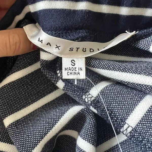 Max Studio Navy Striped NWT Skirt - Image 4