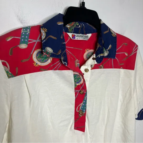 Vintage Quantum sportswear polo‎ shirt size medium - Image 4