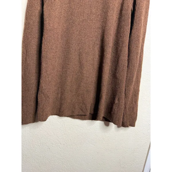 Everlane 100% Cashmere Rib Round Crew Sweater Womans M Brown Relaxed - Image 5