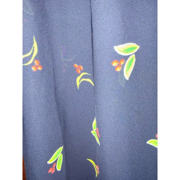Zara Black Floral Print Boho Crossover Midi Dress Wrap Style Size XS - Image 9