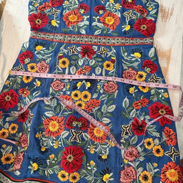 Alice + Olivia Patty Riviera Floral Embroidered A Line Mini Dress Size US 8 - Image 14
