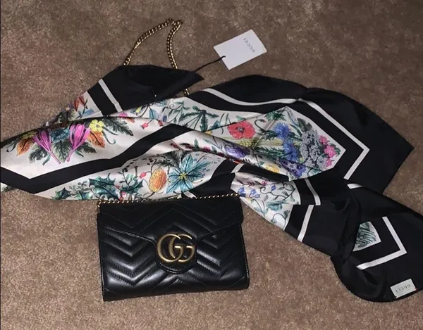 NWT Gucci Silk Scarf with Floral Print - Image 5