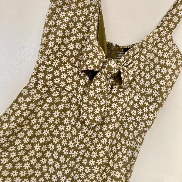 Plumeria Green Floral Cutout Romper - Image 8