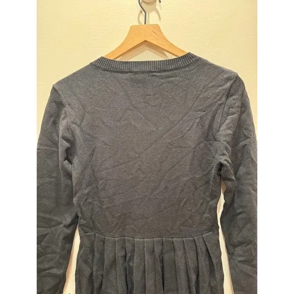 Lulus Black Ribbed Knit Button Front Pleated Skirt‎ Dress Size M - Image 8