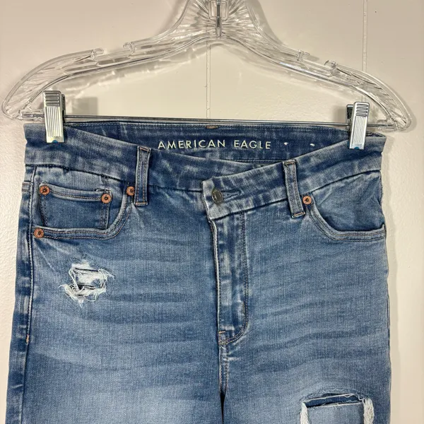 American Eagle Next Level Stretch Crossover Waist Curvy Super High Rise Flare 4S - Image 2