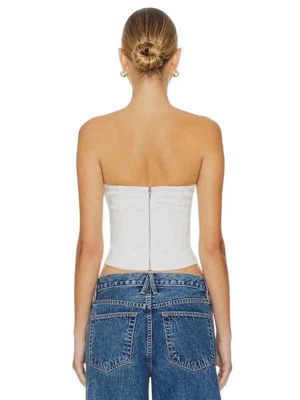 superdown Jordyn Corset Top in White Small New Womens Strapless Tank Corset - Image 2