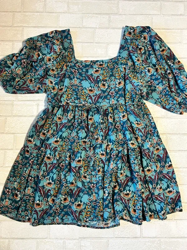 Maurice’s Floral Puff-Sleeve Dress Concert Cowgirl Size Large - Image 2