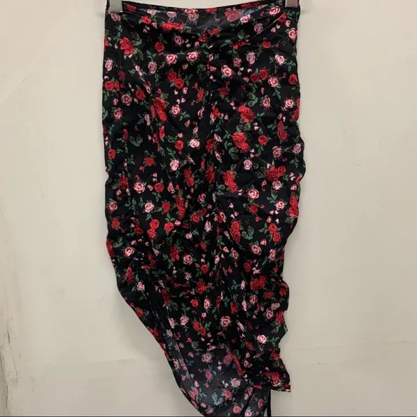 NWOT FOR LOVE & LEMONS Molly Skirt Floral Rose Ruched - Image 13