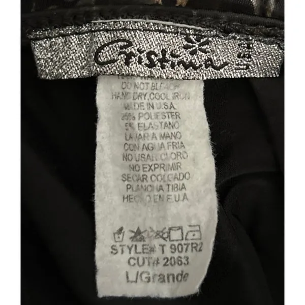 Cristina Women's‎ Black Gold Silky Strapless Ruched Padded Bra Top Size Large - Image 3