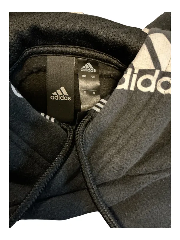 adidas Originals Men's Black Tile Repeat Logo Pullover Hoodie Size Large - Image 3