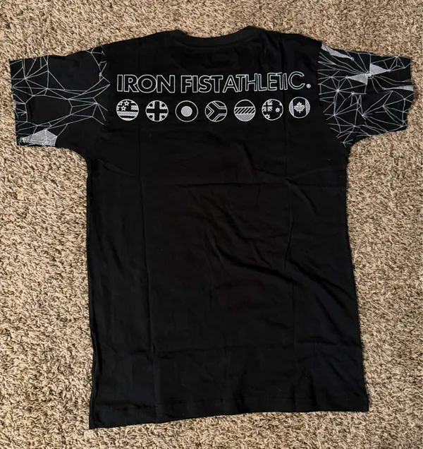 Iron Fist Black short‑sleeve tee featuring a large geometric skull graphic in silver. Modern, edgy design. Great for alternative and streetwear looks. - Image 5