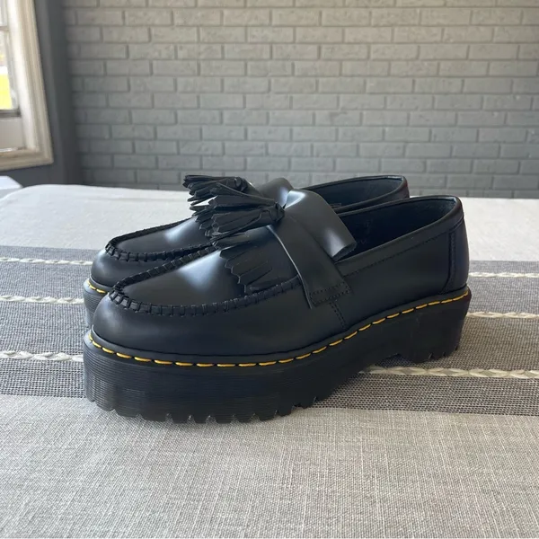 NWT Dr. Martens Adrian Quad Platform Loafers Size 10 Black Leather - Image 5