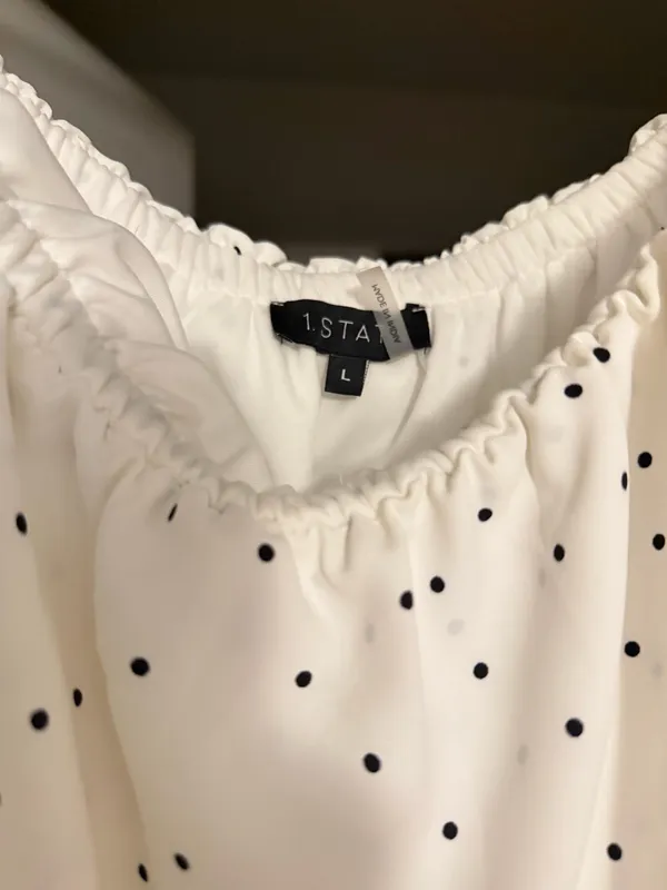 1. State Revolve Strapless Midi Dress white polka dot - Image 2