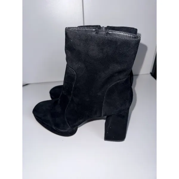 NWOB Vince Camuto‎ Penella Platform Bootie Black Faux Suede Leather Size 9 M - Image 3