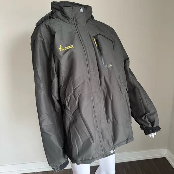 MOERDENG Waterproof Ski Jacket Warm Winter Snow Mountain Windbreaker Jacket Gray Size XL - Image 5