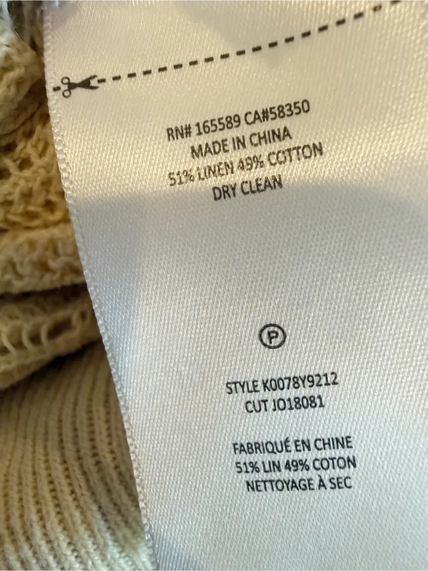 SOFT JOIE Val Crew Neck Sweater in Bleached Sand Beige Lace Textured‎ XXS - Image 8