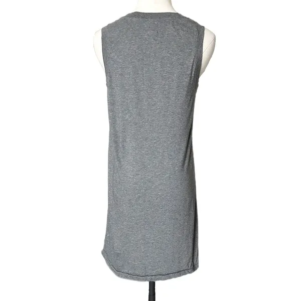 Pact Womens Grey Organic Cotton Sleeveless V-Neck Shift Mini Dress Size Small - Image 4