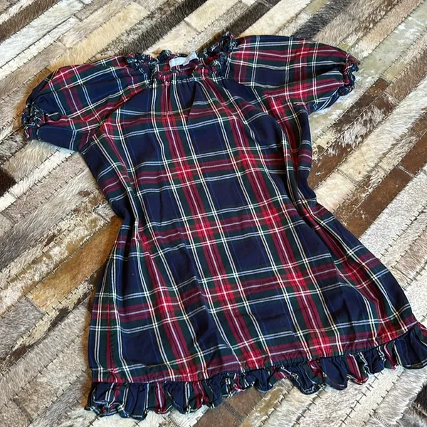 Hill‎ House Katherine Tartan Plaid Holiday Mini Nap Dress Navy Size XS - Image 6