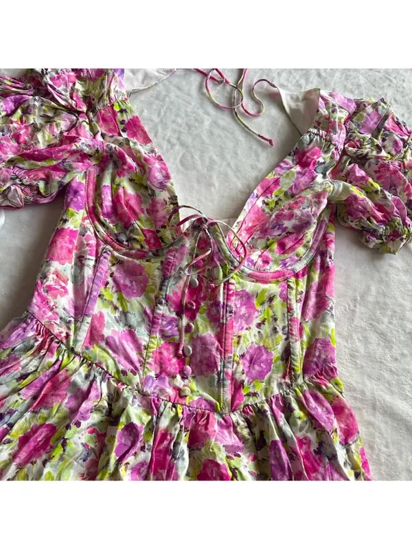 For Love And Lemons Paulina puff sleeve mini Dress - Image 10