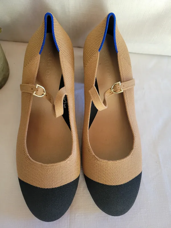 Rothy's Wome's Mary Jane Block Heel Pumps Camel Tan Size 9.5 - Image 3