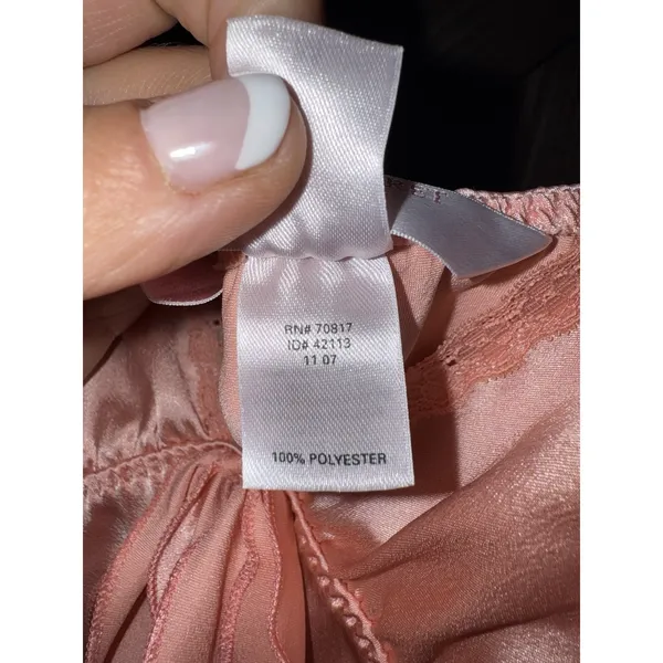 VTG Victoria's Secret Angels Sz M Lingerie Satin Silk Dress 2007 Coral Orange‎ - Image 3
