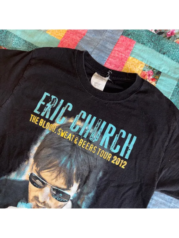 Eric Church The Blood, Sweat & Beers Tour 2012 Woman’s S Black T-Shirt Adult S/P - Image 3