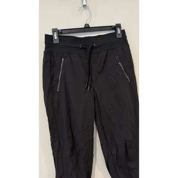 Athleta Women's Black Nylon Blend Trekkie Jogger Pants size 4T Tall 2593 - Image 2