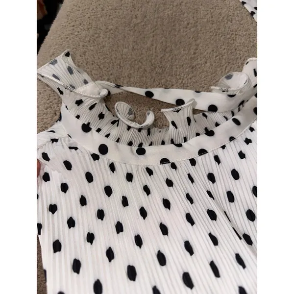 Endless rose white and back polka dot ruffle dress - Image 3