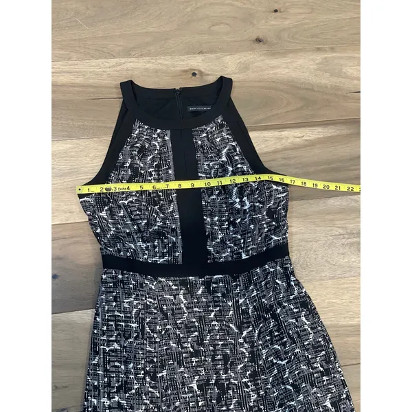 White House Black Market Chiffon Maxi Dress Size 4 Black White - Image 5